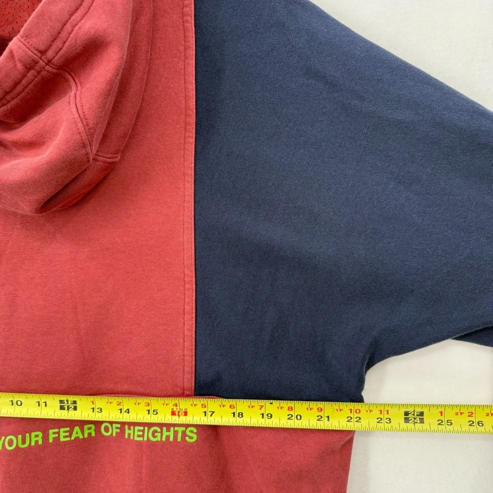 Nike Air Men's Large‎ Red Blue Colorblock Hoodie Pullover Fear of Heights Fleece